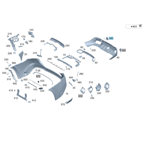 Mercedes-Benz A1678852703 Новая крышка буксирной проушины заднего бампера GLE W167 GLS X167