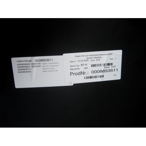 Mercedes-Benz A2238856501 Задний бампер в сборе S-class long V223 S-class short W223
