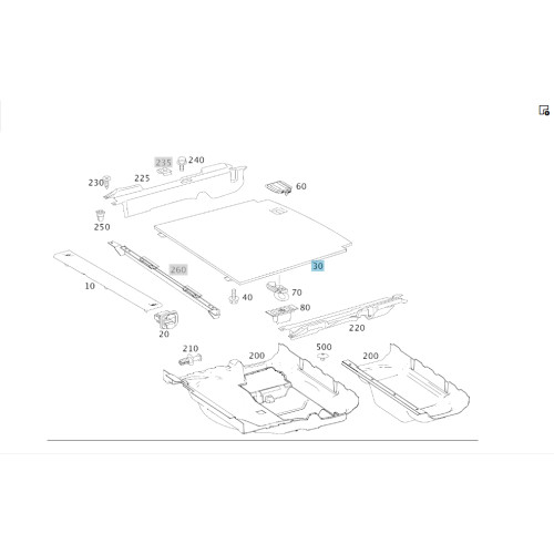 Mercedes-Benz A1646800902 9F07 Настил пола багажника чёрный ML W164 GL X164