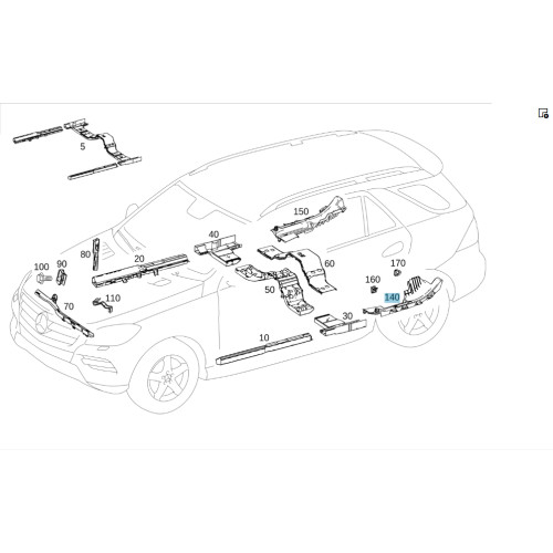 Mercedes-Benz A1668200169 Кабельный канал проводки салона к задней левой арке ML/GLE W166 GLE Coupe C292