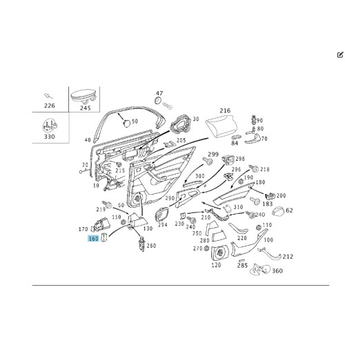 Mercedes-Benz A2207300574 Вставка пепельницы задней левой двери S-class short W220 S-class long V220