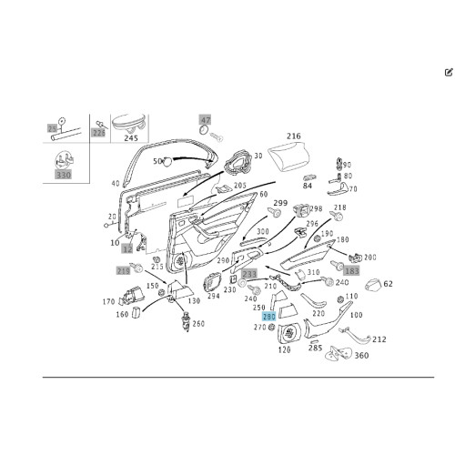 Mercedes-Benz A2207300989 1434 Накладка бежевая на пепельницу задней левой двери S-class short W220 S-class long V220