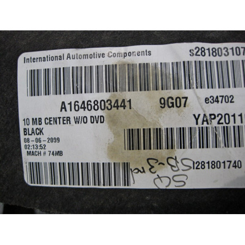 Mercedes-Benz A1646803441 9G07 Ковёр салона задний чёрный ML W164