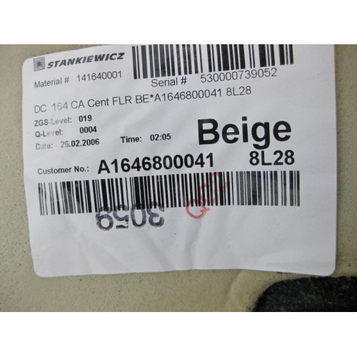 Mercedes-Benz A1646800041 8L28 Ковёр салона задний бежевый ML W164
