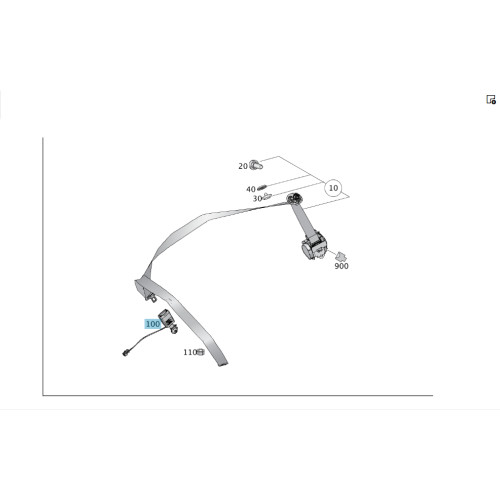 Mercedes-Benz A1668603069 Замок ремня безопасности правый 3-й ряд сидений GL/GLS X166