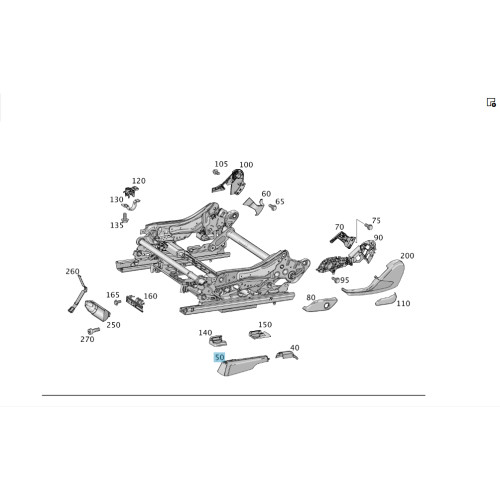 Mercedes-Benz A1669190500 9051 Наружная передняя крышка салазки левого сидения чёрная ML/GLE W166 GLE Coupe C292 GL/GLS X166