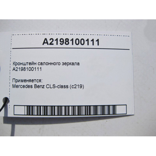 Mercedes-Benz A2198100111 Крепление - пластина салонного зеркала CLS C219