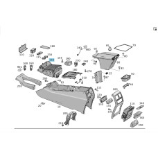 A1666801703 Cup holder box with wooden blinds ML/GLE W166 GLE Coupe C292 GL/GLS X166
