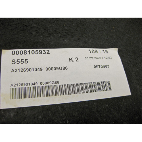 Mercedes-Benz A2126901049 9G86 Задняя полка чёрная E-Class W212