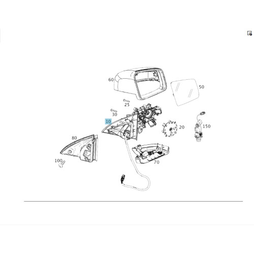 Mercedes-Benz A2928104200 Рама - механизм правого зеркала с автозатемнением и мертвой зоной GLE Coupe C292