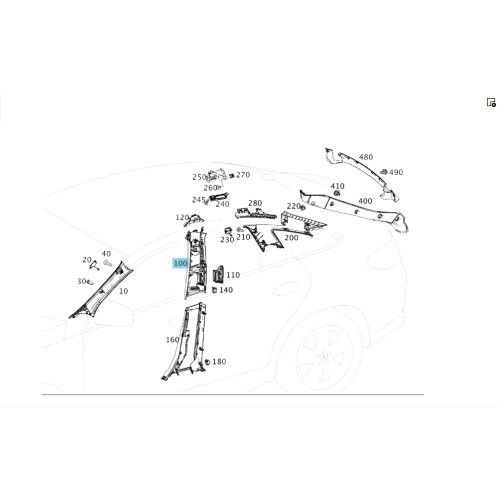 Mercedes-Benz A2926900425 9G26 Обшивка стойки "B" верхняя с регулировкой ремня A1668680200 GLE Coupe C292