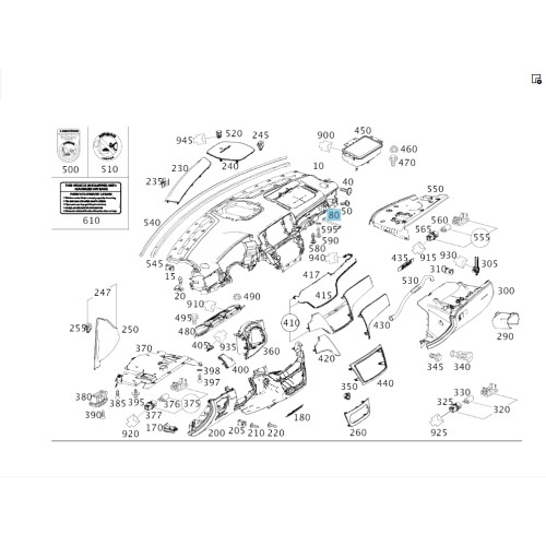 Mercedes-Benz A1666890114 Держатель передней панели ML/GLE W166 GL/GLS X166 GLE Coupe C292