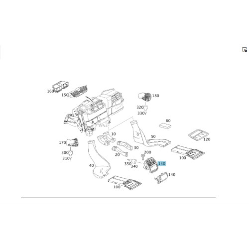 Mercedes-Benz A2198310360 Вентиляционный дефлектор в центральную консоль для задних пассажиров CLS C219