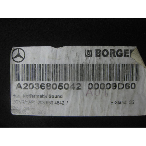 Mercedes-Benz A2036805042 9D60 Настил пола багажника C-class W203 CLK Coupe C209