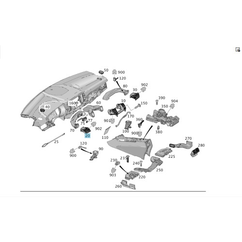 Mercedes-Benz A1668309100 2A17 Дефлектор печки в торпеде левый ML/GLE W166 GL/GLS X166 GLE Coupe C292