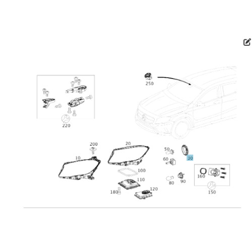 Mercedes-Benz A0008268924 Новая крышка фары AL 1305219154