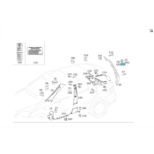 Mercedes-Benz A1647430229 Накладка упора двери багажника правая ML W164