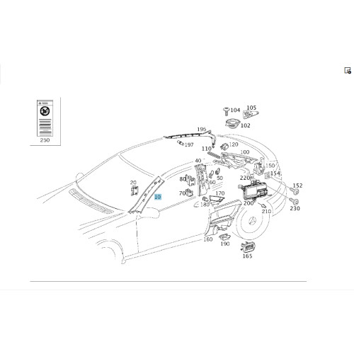 Mercedes-Benz A2036903025 7E71 Обшивка стойки "А" справа серая CL203 Sportcoupe CLC C203