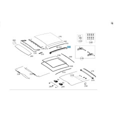 A1177801300 Panoramic roof sliding sunroof mechanism, left, CLA C117
