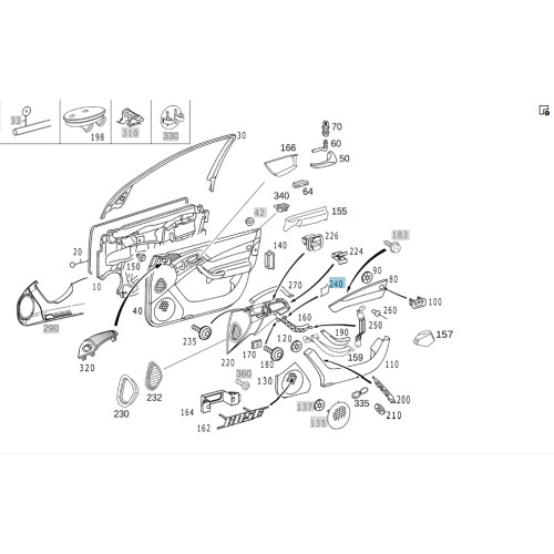 Mercedes-Benz A2207271088 1434 Колпачок внутренней ручки двери бежевый S-class short W220 S-class long V220