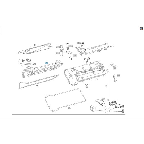 Mercedes-Benz A6280100030 Крышка правой ГБЦ для двигателя OM628 V8 4.0 cdi E-class W211 S-class long V220 S-class short W220 G-class W463 ML W163