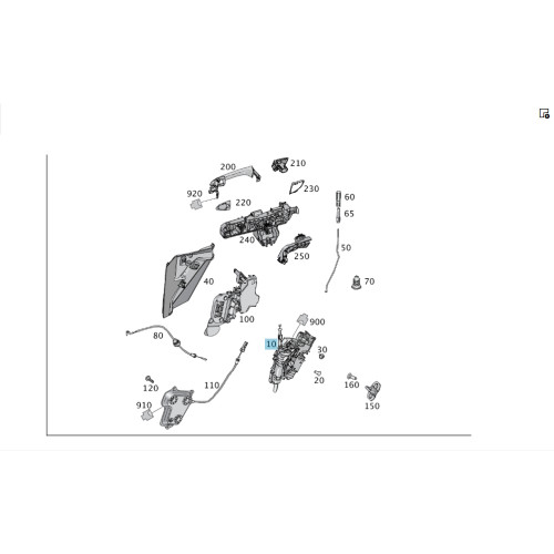 Mercedes-Benz A0997301035 Rear right door lock ML/GLE W166 GL/GLS X166