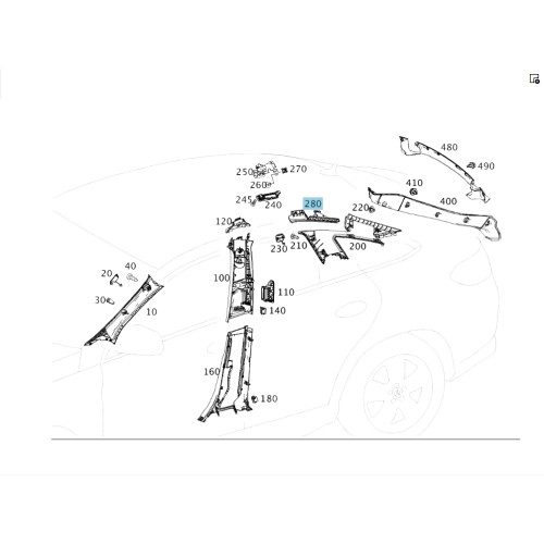 Mercedes-Benz A2926950133 Кронштейн обшивки левый GLE Coupe C292