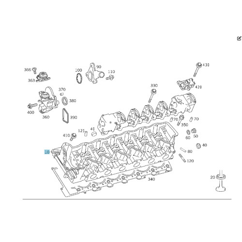 Mercedes-Benz A1370102720 R1370160801 Правая головка блока цилиндров с клапанами для двигателя M137