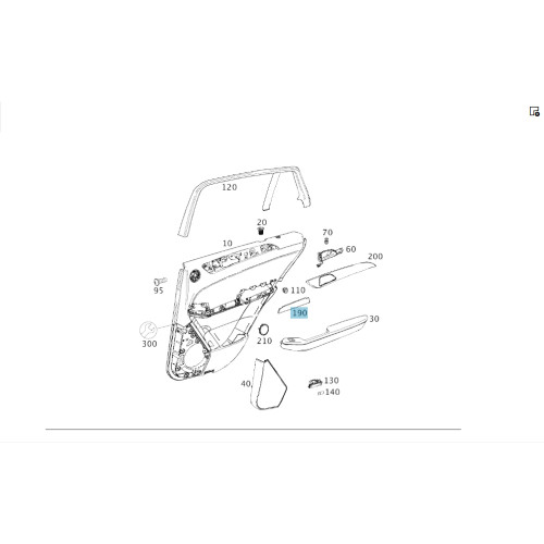 Mercedes-Benz A2927303000 9051 Накладка на задней правой дверной карте GLE Coupe C292