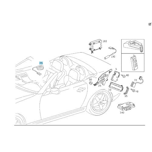 Mercedes-Benz A2208201735 7C45 Микрофон громкой связи C-class W203 CLK Coupe C209 CL C215 S-class short W220 G-class W463 SL R230 C-class W202 E-class W210 SLK R170