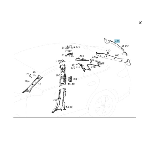 Mercedes-Benz A2926910008 Накладка проёма багажника сверху GLE Coupe C292
