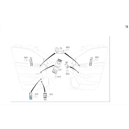 Mercedes-Benz A2929055100 Кнопка открытия/закрытия багажника на водительской двери GLE Coupe C292
