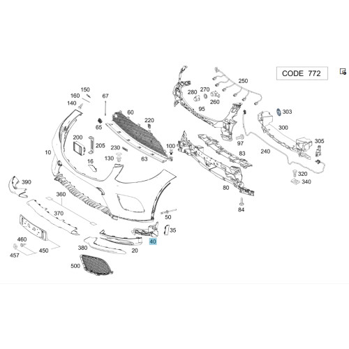 Mercedes-Benz A2928850024 Кронштейн бампера и подкрылка передний левый GLE Coupe C292