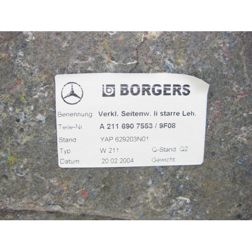 Mercedes-Benz A2116907553 9F08 Обшивка багажника левая черная E-Class W211