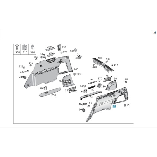 Mercedes-Benz A1666900501 9051 Обшивка багажника левая в сборе чёрная GL/GLS X166