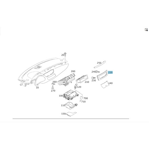 Mercedes-Benz A2196801039 Деревянная декоративная облицовка блока кнопок панели приборов CLS C219