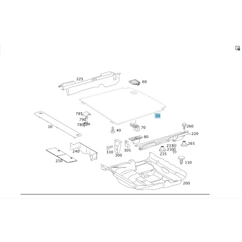 Mercedes-Benz A1646800802 9F07 Настил пола багажника без ручки GL X164