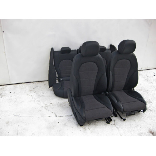 Mercedes-Benz A2059100838 9J41 Seat set black leatherette with gray fabric C-Class W205
