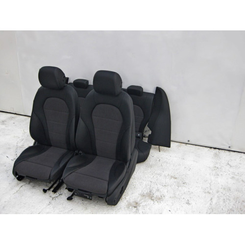 Mercedes-Benz A2059100838 9J41 Seat set black leatherette with gray fabric C-Class W205