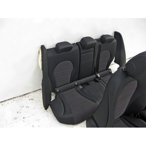 Mercedes-Benz A2059100838 9J41 Seat set black leatherette with gray fabric C-Class W205