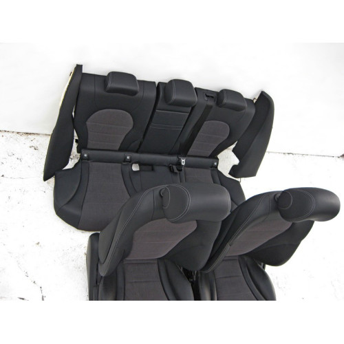 Mercedes-Benz A2059100838 9J41 Seat set black leatherette with gray fabric C-Class W205