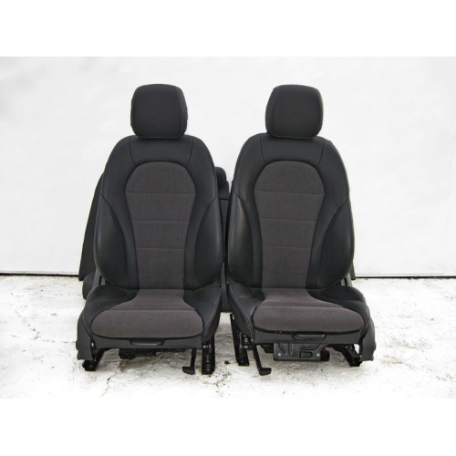Mercedes-Benz A2059100838 9J41 Seat set black leatherette with gray fabric C-Class W205