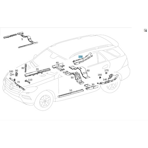Mercedes-Benz A1668201069 Кабельный канал проводки салона к задней правой арке ML/GLE W166 GLE Coupe C292