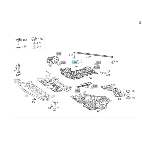 Mercedes-Benz A2125240040 Кронштейн защиты АКПП правый E-class W212 E-class S212
