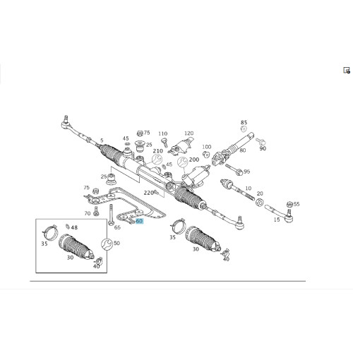 Mercedes-Benz A2204630386 Кронштейн рулевой рейки CL C215 S-class short W220 S-class long V220