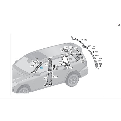 Mercedes-Benz A1666901325 9G26 Обшивка левой стойки "A" черная ML/GLE W166 GL/GLS X166