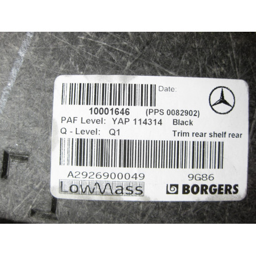 Mercedes-Benz A2926900049 9G86 Полка багажника задняя часть GLE Coupe C292