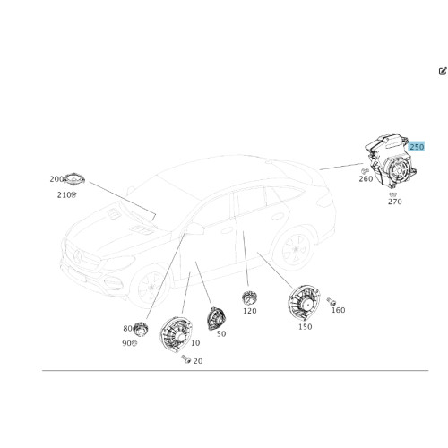 Mercedes-Benz A1668203002 САБВУФЕР в задней части автомобиля GLE Coupe C292