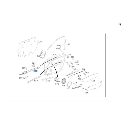 Mercedes-Benz A2517200522 Деревянная декоративная накладка передней левой двери R-class short W251 R-class long V251