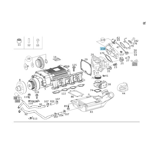 Mercedes-Benz A1371410125 Дроссельная заслонка M155 M137 M113